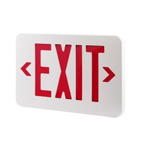 ELCO Lighting EELEDRG White LED Exit with Btry 1 Or 2Pc Red/Green
