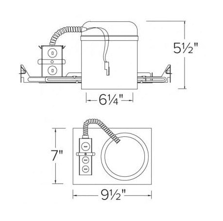 ELCO Lighting EL760ICA-EM5 6-Inch Recessed Housing, Battery Backup