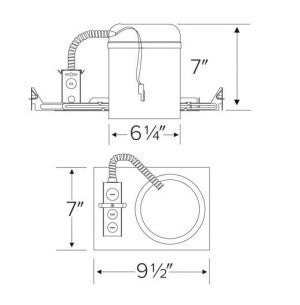 ELCO Lighting EL770ICA-EM5 6-Inch Recessed Housing, Battery Backup
