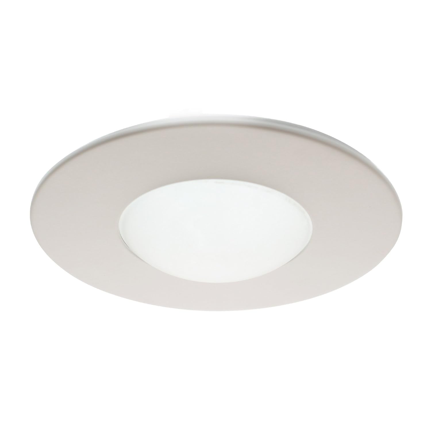 ELCO Lighting EL996W 4" Shwr Trim with Round Drop, Frstd Lens