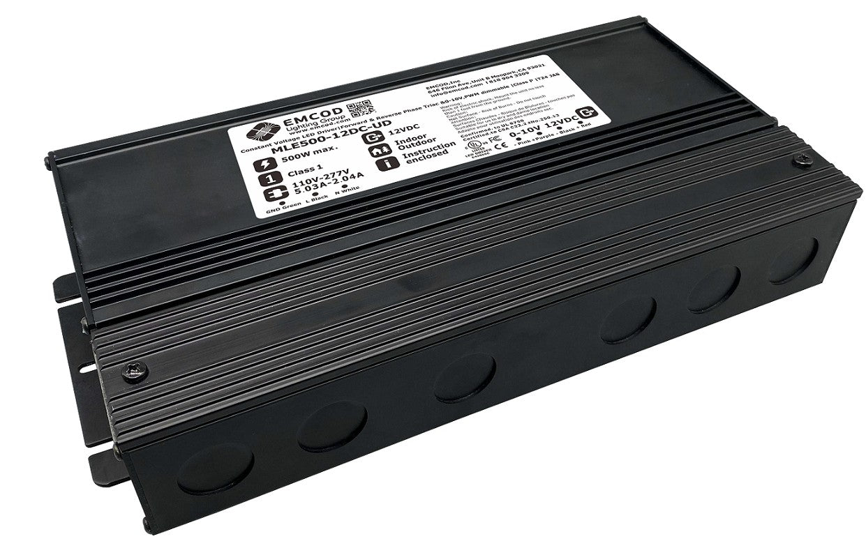 EMCOD MLE500-12DC-UD Outdoor Universal 5-in-1 Dimmable LED Driver 500W 12VDC