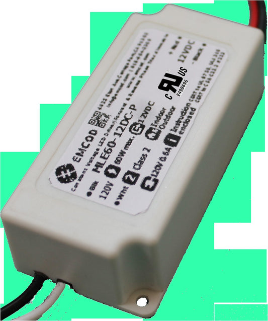 EMCOD MLE60-24DC-P Low Profile Phase-Cut Dimmable LED Driver 60W 24VDC Class 2
