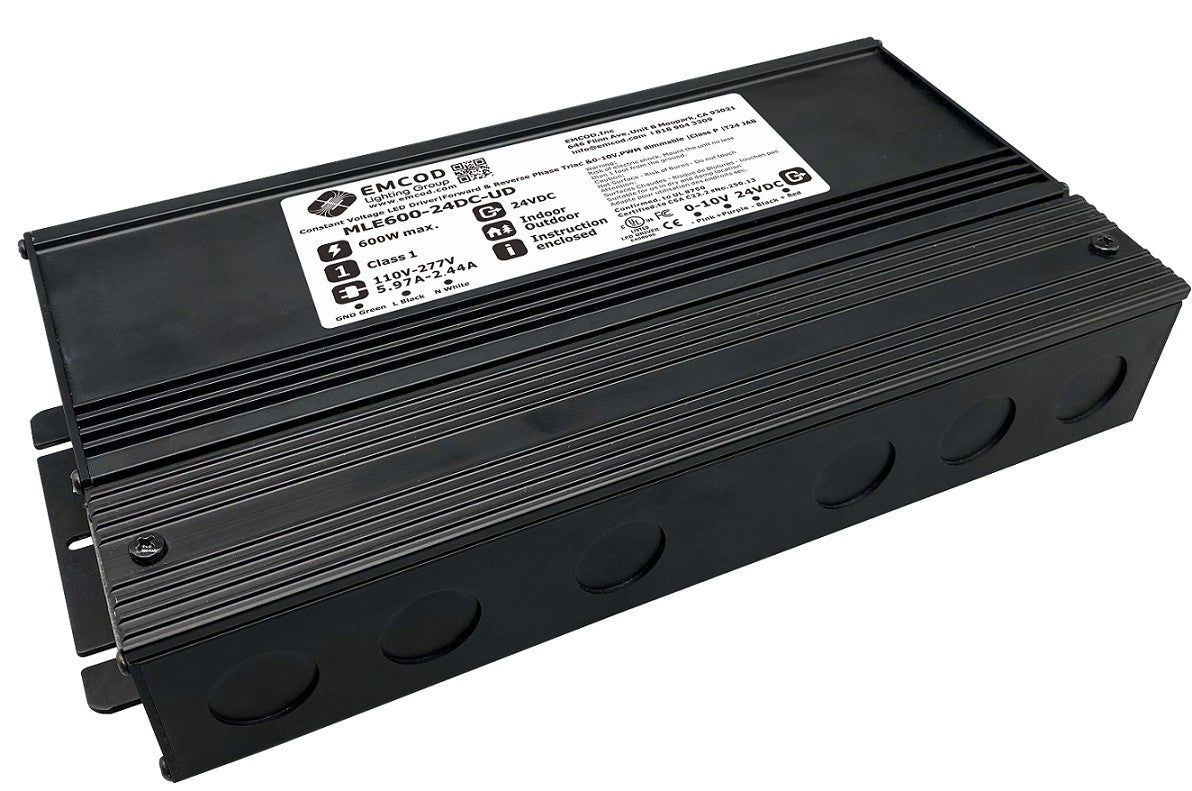 EMCOD MLE600-24DC-UD Outdoor Universal 5-in-1 Dimmable LED Driver 600W 24VDC