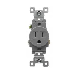 Enerlites Comm Tr Single Receptacle 15A 125V 5-15R Gy 61150-TR-GY