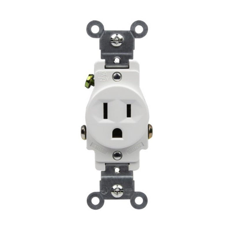 Enerlites Comm Single Tr Receptacle 15A 125V 5-15R White 61150-TR-W