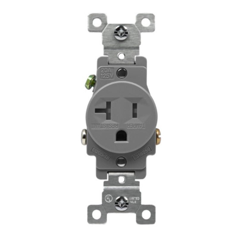 Enerlites Comm Single Tr Receptacle 20A 125V 5-20R Gy 61200-TR-GY