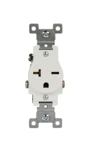Enerlites Comm Single Receptacle 20A 250V 6-20R White 61210-W