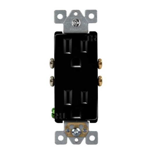 Enerlites Resi Decorator Tr Receptacle Self-Grd 15A 125V 5-15R Black 61501-TR-BK