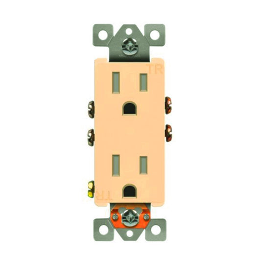 Enerlites Resi Decorator Tr Receptacle Self-Grd 15A 125V 5-15R Ivory 61501-TR-I