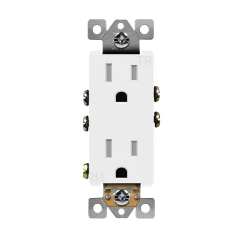 Enerlites Resi Decorator Tr Receptacle Self-Grd 15A 125V 5-15R White 61501-TR-W