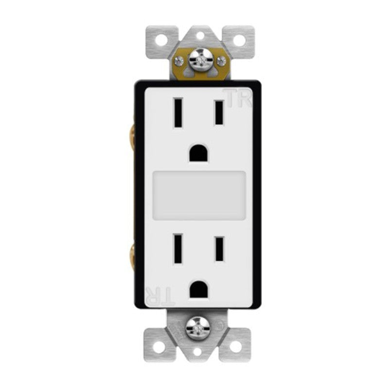 Enerlites Resi Guidelight Decorator Tr Receptacle 15A 125V 5-15R White 61501-TRGL-W