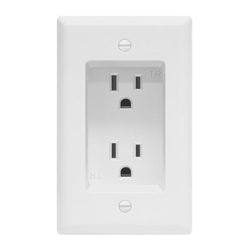 Enerlites Resi Recessed Decorator Tr Receptacle 15A 125V 5-15R White 61501-TRRP-W