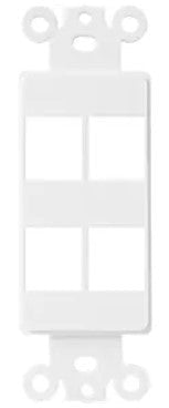 Enerlites Insert Decorator Datacom 4-Port Plate White 6264-W