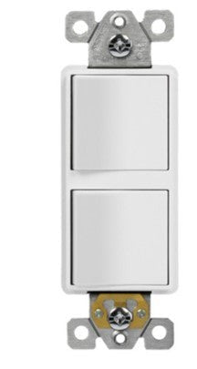 Enerlites Comm Decorator Dbl Rocker Switch Single Pole 15A 120/277V White 62834-W