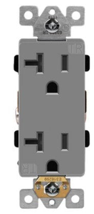 Enerlites Ind Decorator Tr Receptacle 20A 125V 5-20R Gy 63200-TR-GY