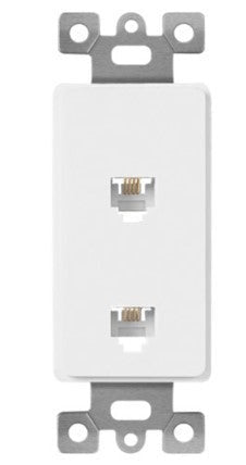 Enerlites V&A Two Rj11 4-Pos / 4-Cond Light Almond 6503-LA