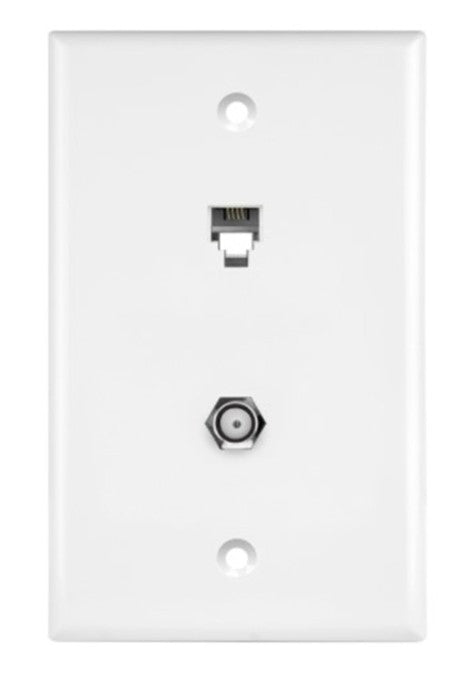 Enerlites Tel 1-Gang Wall Plate Rj11 Jack 6-Pos. 6-Con White 6631-W