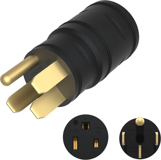Enerlites EV Charger Power Adapter 14-50R To 6-50R Black 66352-BK