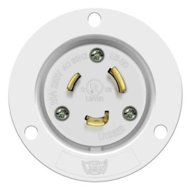 Enerlites Ind Locking Fi 2P 3-Way L6-20Pfi 20A 250V White 66413-W