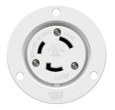 Enerlites Ind Locking Fo 2P 3-Way Grd L6-30Pfo 30A 250V White 66464-W