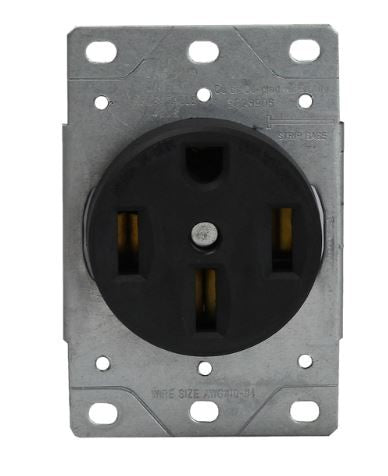 Enerlites Ind Flush Mount Receptacle 3P 4W Grd14-50R 50A 125/250V Black 66500-BK
