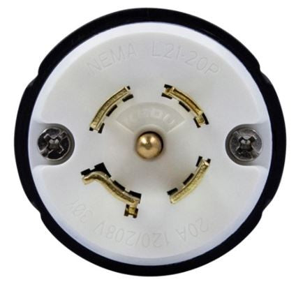 Enerlites Ind Locking Plug 4P 5W Grd L21-20P 20A 120/208V Black 66600-BK