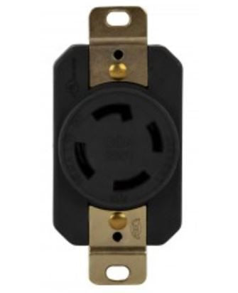 Enerlites Ind Locking Receptacle 3P 4W Grd L15-30R 30Amp 125/250V Black 66801-BK