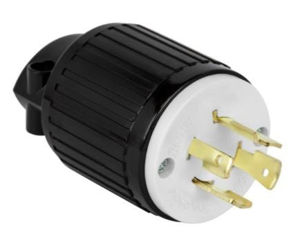 Enerlites Ind Locking Plug 3P 4W Grd L15-20P 20A 125/250V Black 66901-BK
