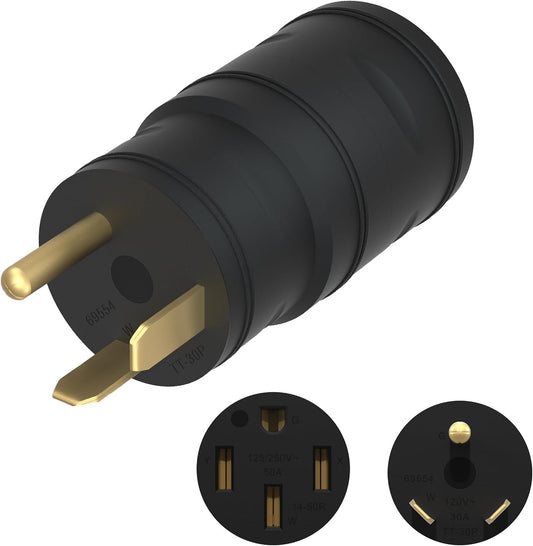 Enerlites Rv Charger Power Adapter Tt-30P To 14-50R Black 69554-BK
