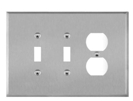 Enerlites Over-Size 3-Gang 2 Toggle 1 Duplex Stainless Steel 771221O