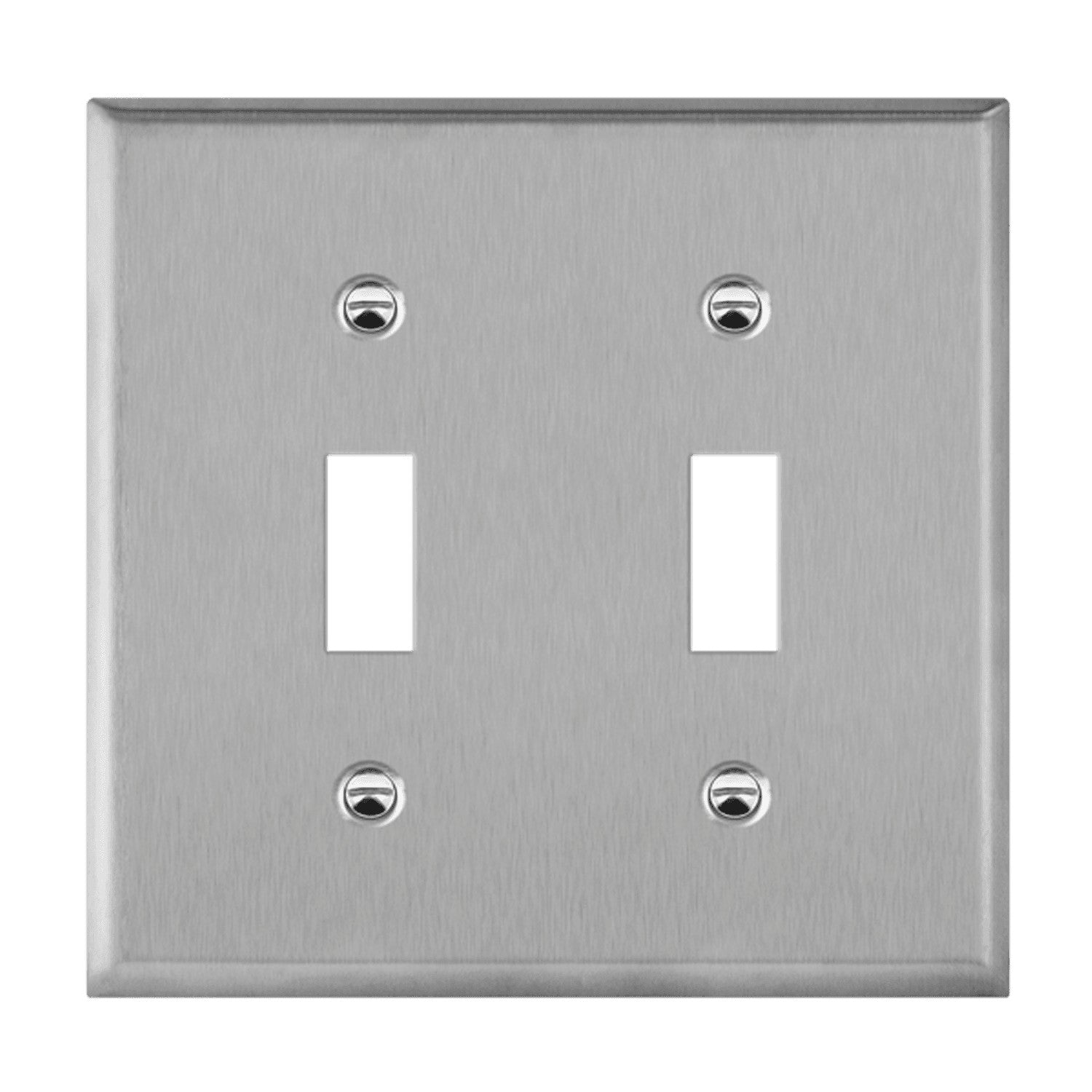 Enerlites Mid-Size 2-Gang Toggle Wall Plate Stainless Steel 7712M