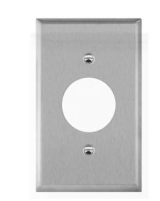 Enerlites Over-Size 1-Gang Single Receptacle 1.406" Dia. Hole Wall Plate Stainless Steel 7751O