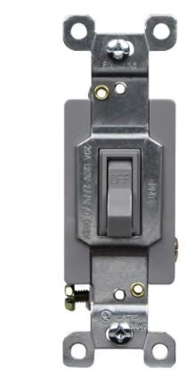 Enerlites Comm Toggle Switch Single Pole 20A 120/277V Gy 81200-GY