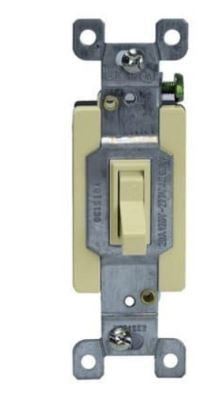 Enerlites Comm Toggle Switch Single Pole 20A 120/277V Ivory 81200-I