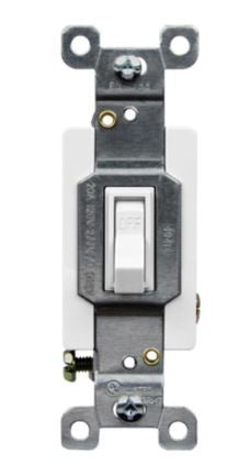 Enerlites Comm Toggle Switch Single Pole 20A 120/277V White 81200-W