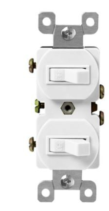 Enerlites Comm Dbl Switch Single Pole 15A 120V White 82150-W