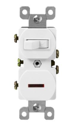 Enerlites Comm Pilot Light Dbl Switch Single Pole 15A 120V White 82150L-W