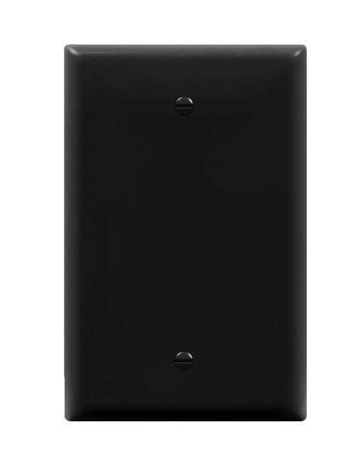 Enerlites Mid-Size 1-Gang Blank Wall Plate Black 8801M-BK