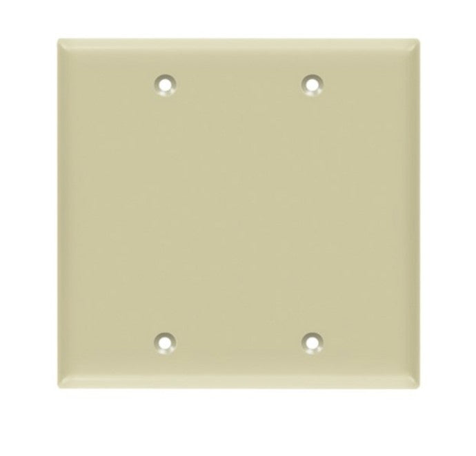 Enerlites Standard 2-Gang Blank Wall Plate Ivory 8802-I