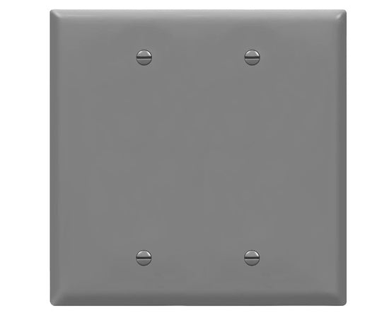 Enerlites Mid-Size 2-Gang Blank Wall Plate Gy 8802M-GY