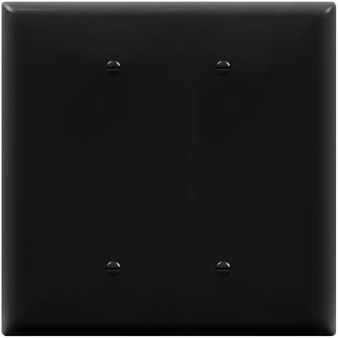 Enerlites Over-Sized 2-Gang Blank Wall Plate Black 8802O-BK