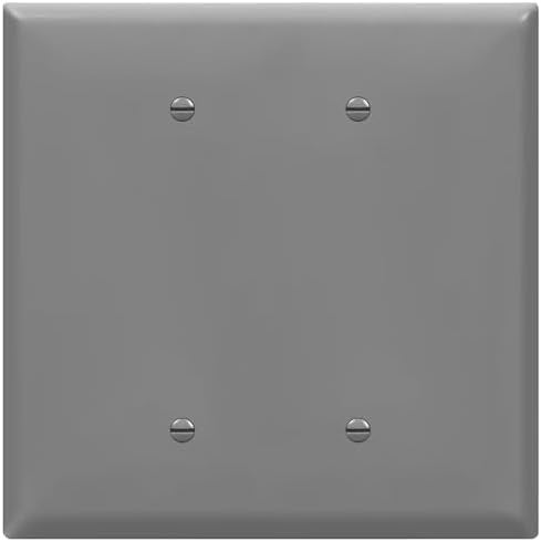 Enerlites Over-Sized 2-Gang Blank Wall Plate Gy 8802O-GY