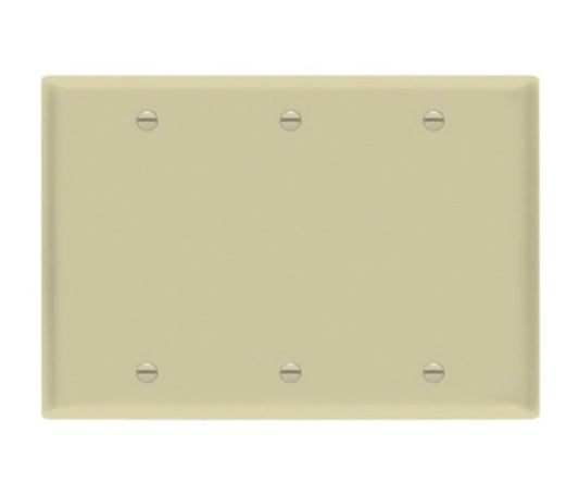 Enerlites Standard 3-Gang Blank Wall Plate Ivory 8803-I