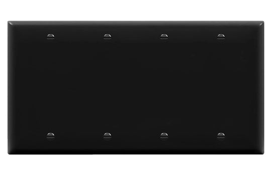Enerlites Standard 4-Gang Blank Wall Plate Black 8804-BK
