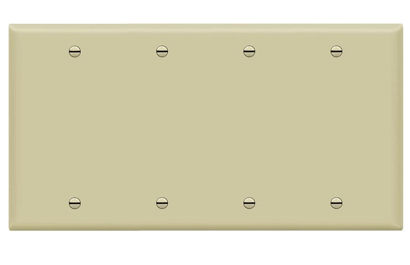 Enerlites Standard 4-Gang Blank Wall Plate Ivory 8804-I