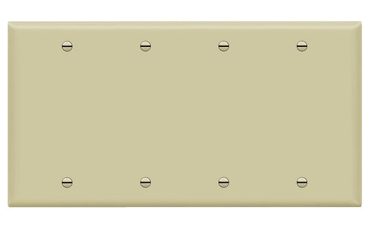 Enerlites Standard 4-Gang Blank Wall Plate Ivory 8804-I