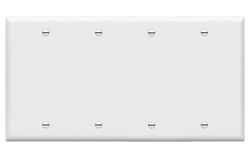 Enerlites Standard 4-Gang Blank Wall Plate White 8804-W