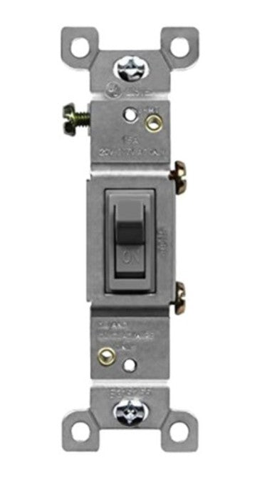 Enerlites Resi Toggle Switch Single Pole 15A 120/277V Gy 88115-GY