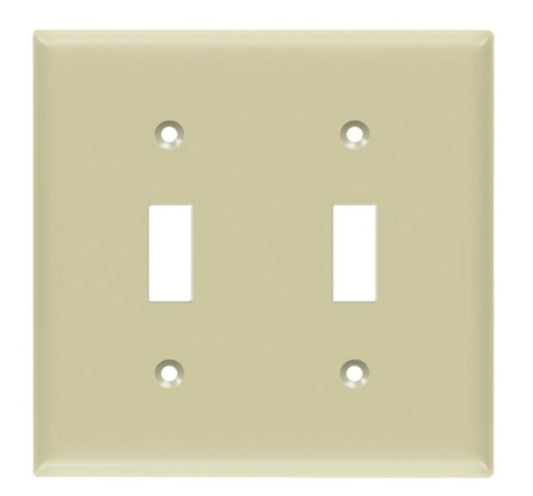 Enerlites Mid-Size 2-Gang Toggle Wall Plate Ivory 8812M-I