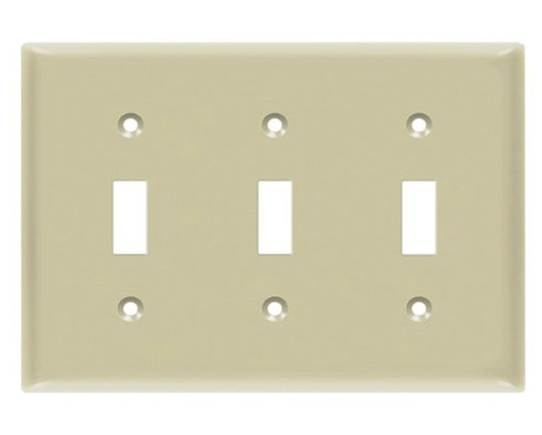 Enerlites Mid-Size 3-Gang Toggle Wall Plate Ivory 8813M-I
